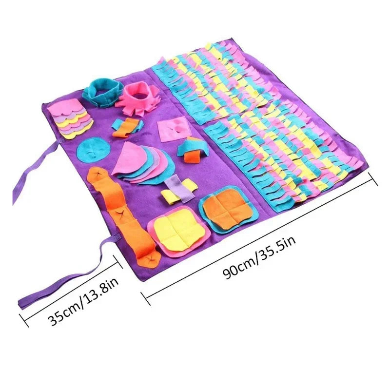 π§ πΎ Dog Snuffle Mat with Detachable Fleece Pads β Large Nosework Puzzle Blanket for Training, Feeding & Stress Relief ππ