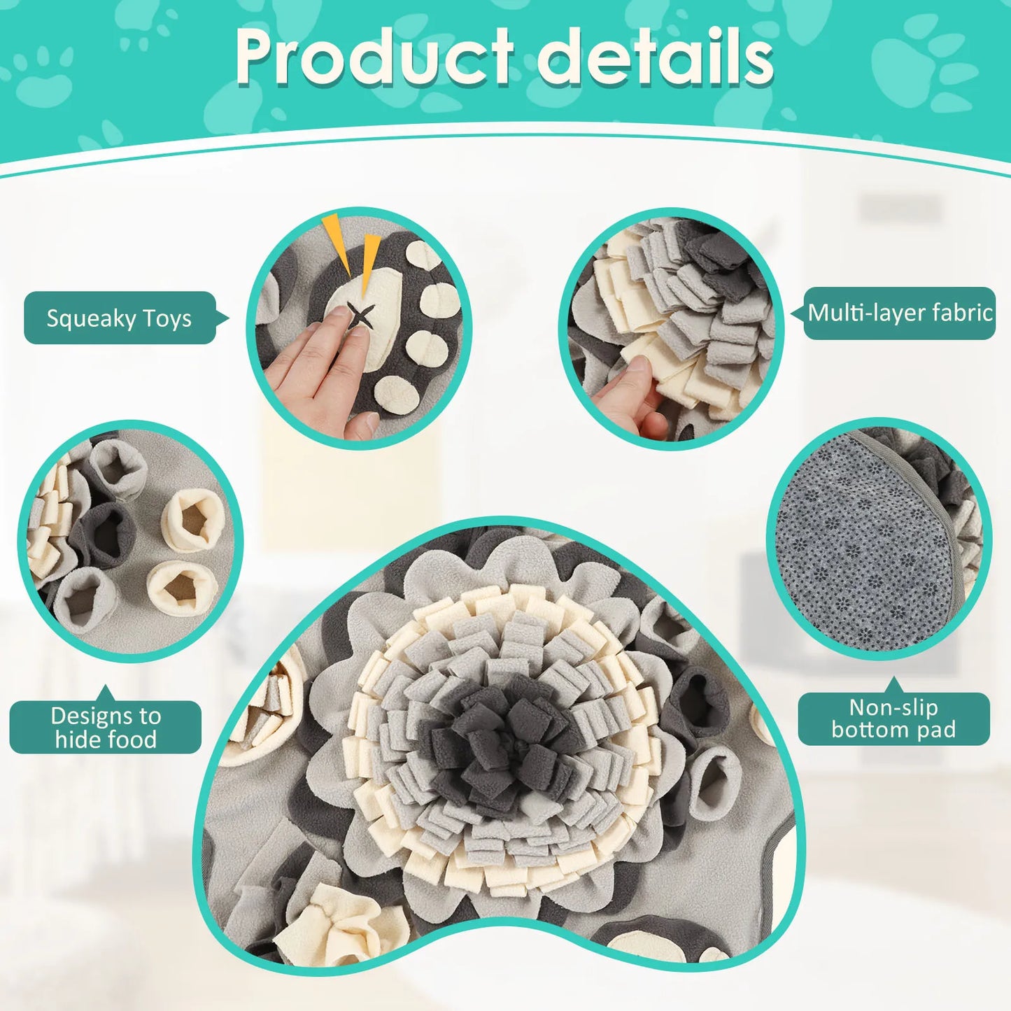 πΆ Dog Snuffle Mat with Squeaker β Interactive Training & Natural Feeding Toy for Stress Relief πΎπ§