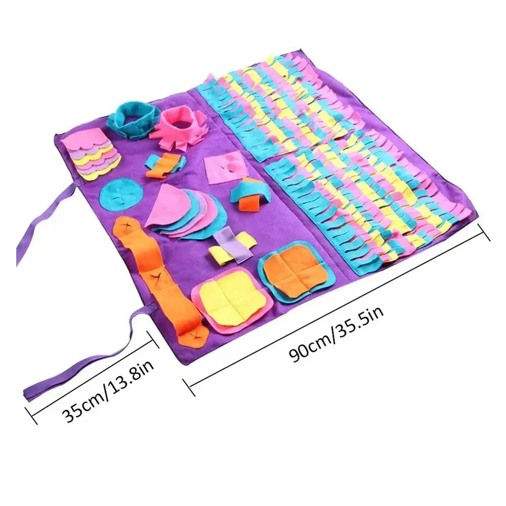 π§ πΎ Dog Snuffle Mat with Detachable Fleece Pads β Large Nosework Puzzle Blanket for Training, Feeding & Stress Relief ππ