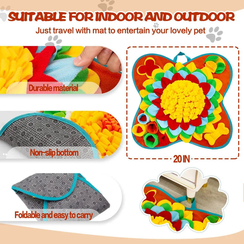 π§ πΆ Pet Sniffing Training Mat β Bite-Resistant Slow Feeder & Stress Relief Blanket for Dogs | Eco-Friendly Nosework Puzzle Pad π¦΄π½οΈ