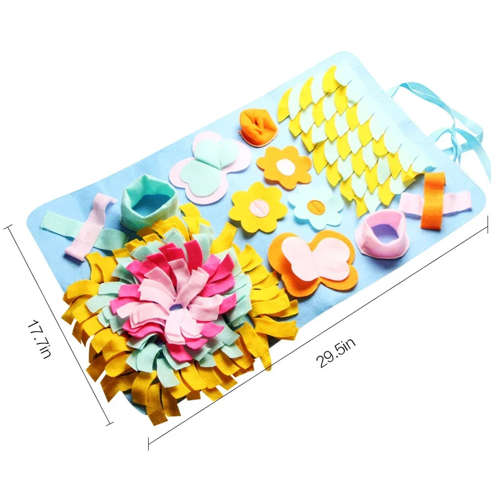 π§ πΎ Dog Snuffle Mat with Detachable Fleece Pads β Large Nosework Puzzle Blanket for Training, Feeding & Stress Relief ππ