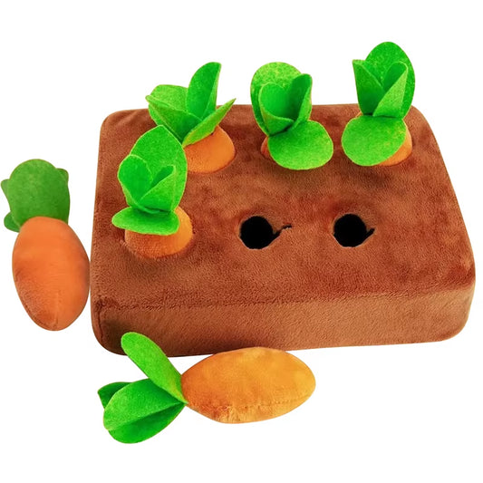 Bite-Resistant Dog Toys Plush Pet Chew Toys for Small Medium Large Dogs Interactive Carrot Pet Toys Funny Puppy Puzzle Toy