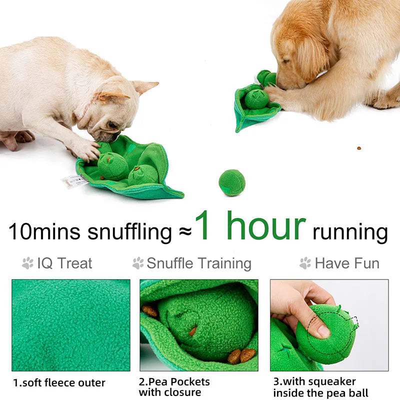 🧠🐶 Squeaky Snuffle Dog Toy – Plush IQ Puzzle Ball & Treat Dispenser for Interactive Play & Stress Relief 🎾🍃