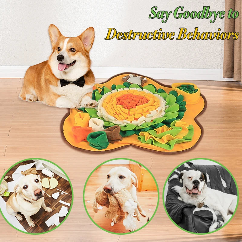 🧠🐶 Sniff Mat for Dogs – Multi-Functional Slow Feeder, Treat Dispenser & Boredom Buster | Plush Puzzle Toy for Pupsicles & Games 🎾🍖