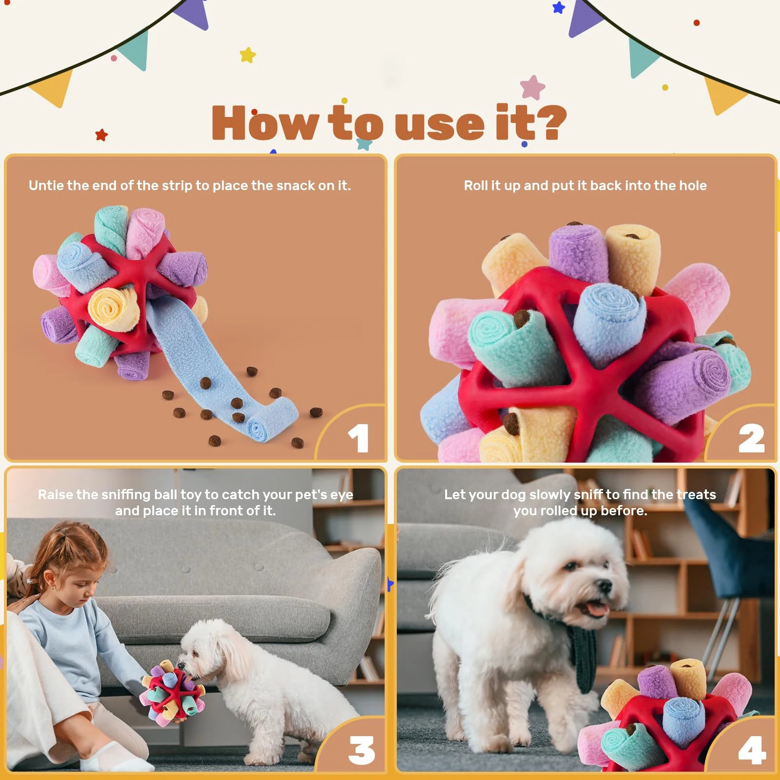 🐾 Interactive Dog Snuffle Ball – Enrichment Training & Boredom Relief Toy for All Breeds 🐾