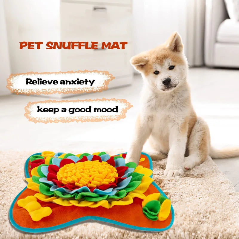 🧠🐶 Pet Sniffing Training Mat – Bite-Resistant Slow Feeder & Stress Relief Blanket for Dogs | Eco-Friendly Nosework Puzzle Pad 🦴🍽️
