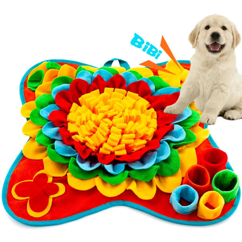 🧠🐶 Pet Sniffing Training Mat – Bite-Resistant Slow Feeder & Stress Relief Blanket for Dogs | Eco-Friendly Nosework Puzzle Pad 🦴🍽️