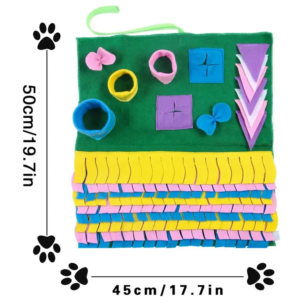 🧠🐾 Dog Snuffle Mat with Detachable Fleece Pads – Large Nosework Puzzle Blanket for Training, Feeding & Stress Relief 🐕🎁