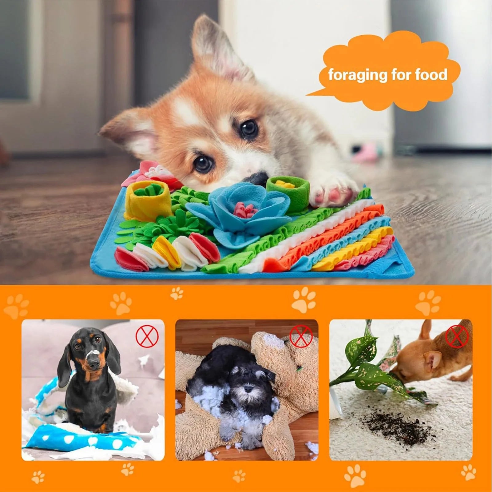 🧠🐾 Snuffle Mat for Dogs – Anti-Choke Nosework Feeding Pad & Training Blanket | Interactive Puzzle Toy for Slow Eating & Stress Relief 🍖
