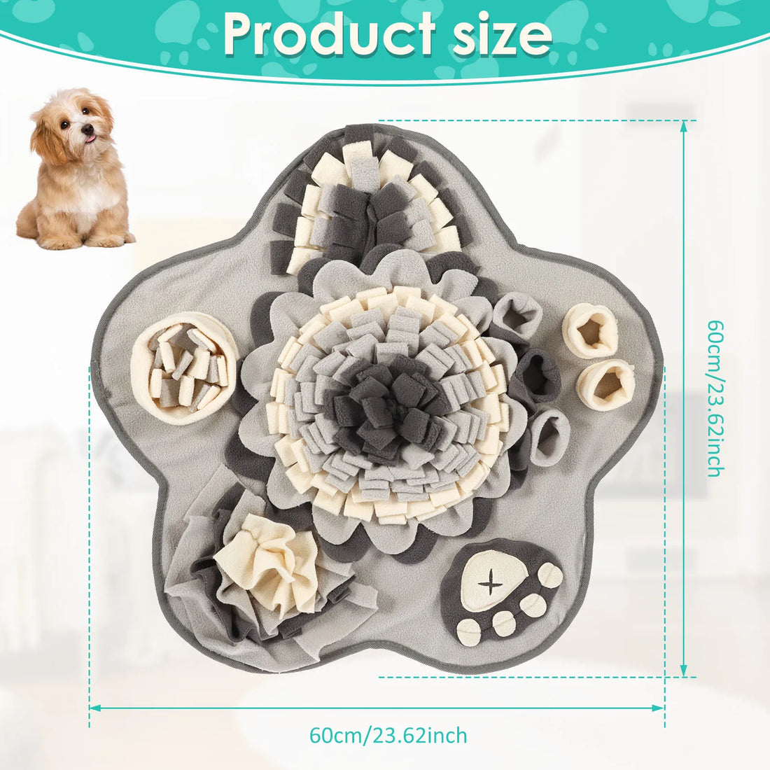 🐶 Dog Snuffle Mat with Squeaker – Interactive Training & Natural Feeding Toy for Stress Relief 🎾🧠