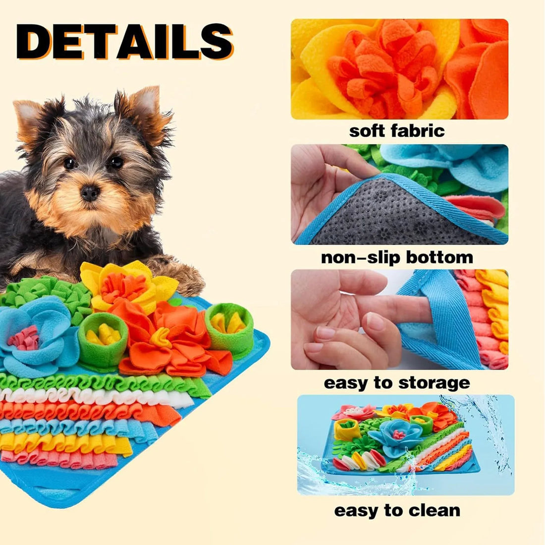 🧠🐾 Snuffle Mat for Dogs – Anti-Choke Nosework Feeding Pad & Training Blanket | Interactive Puzzle Toy for Slow Eating & Stress Relief 🍖