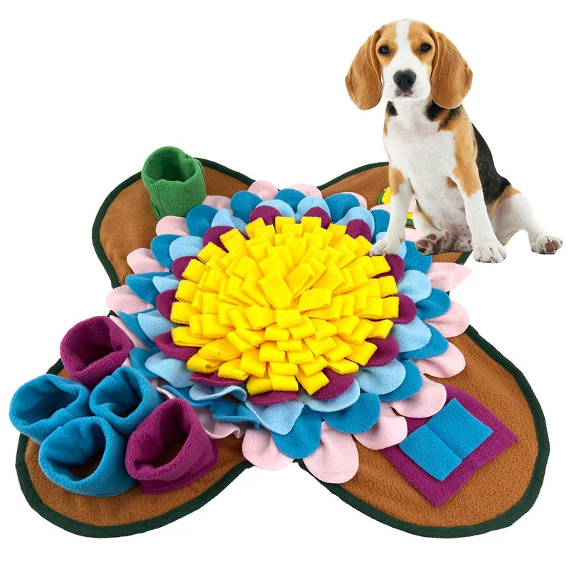 🧠🐶 Pet Sniffing Training Mat – Bite-Resistant Slow Feeder & Stress Relief Blanket for Dogs | Eco-Friendly Nosework Puzzle Pad 🦴🍽️
