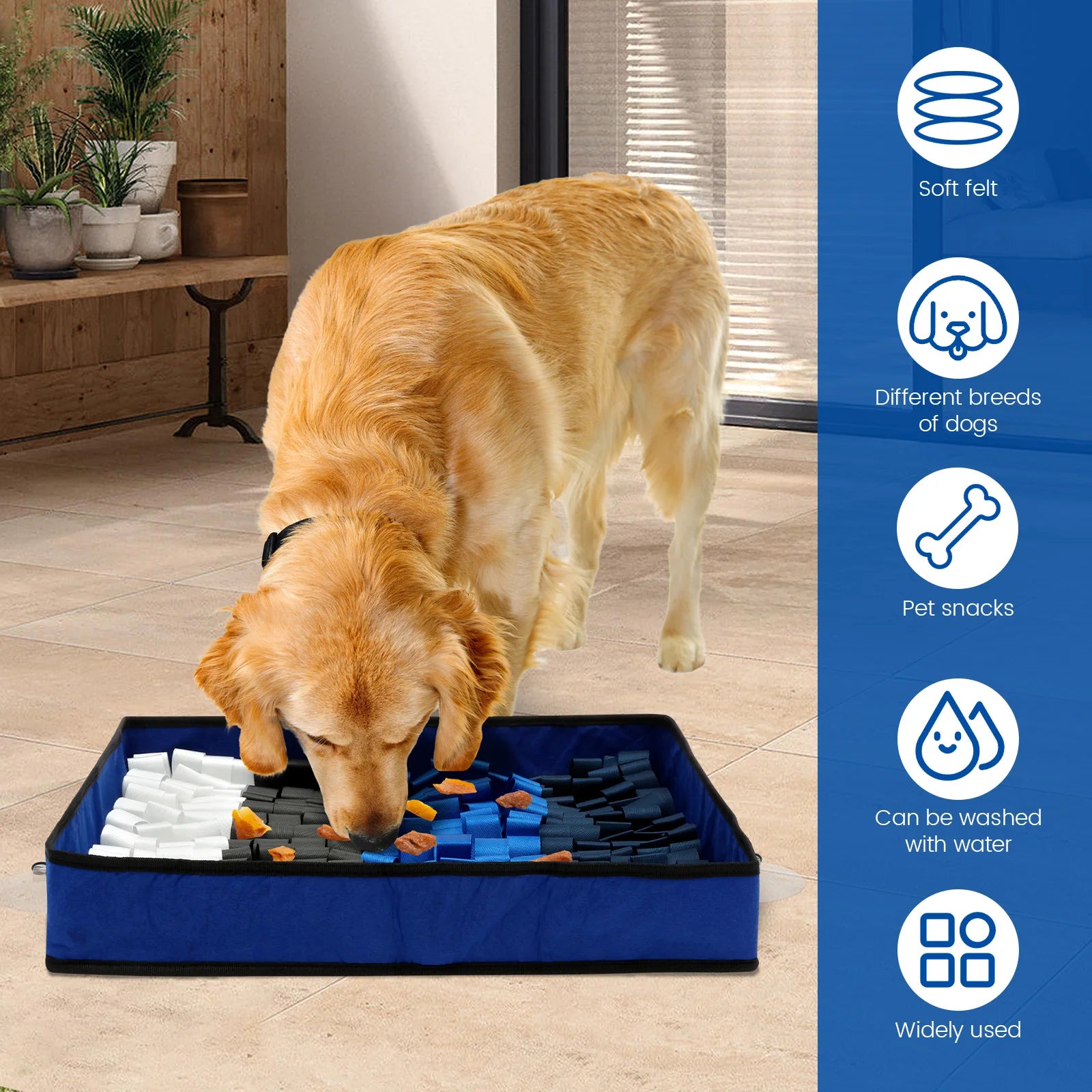 🧠🐕 Dog Snuffle Mat – Felt Rectangle Slow Feeding Pad with Anti-Slip Base & Puzzle Training Features 🍖🐾