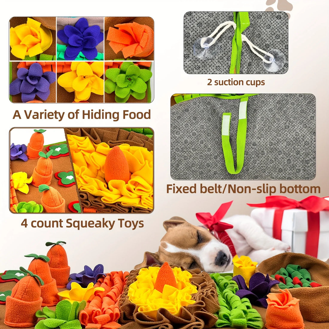 🐶🧠 Pet Snuffle Mat for Dogs – Nosework Feeding Blanket & Interactive Puzzle Toy | Slow Feeder for Training, Enrichment & Stress Relief 🍖🎾
