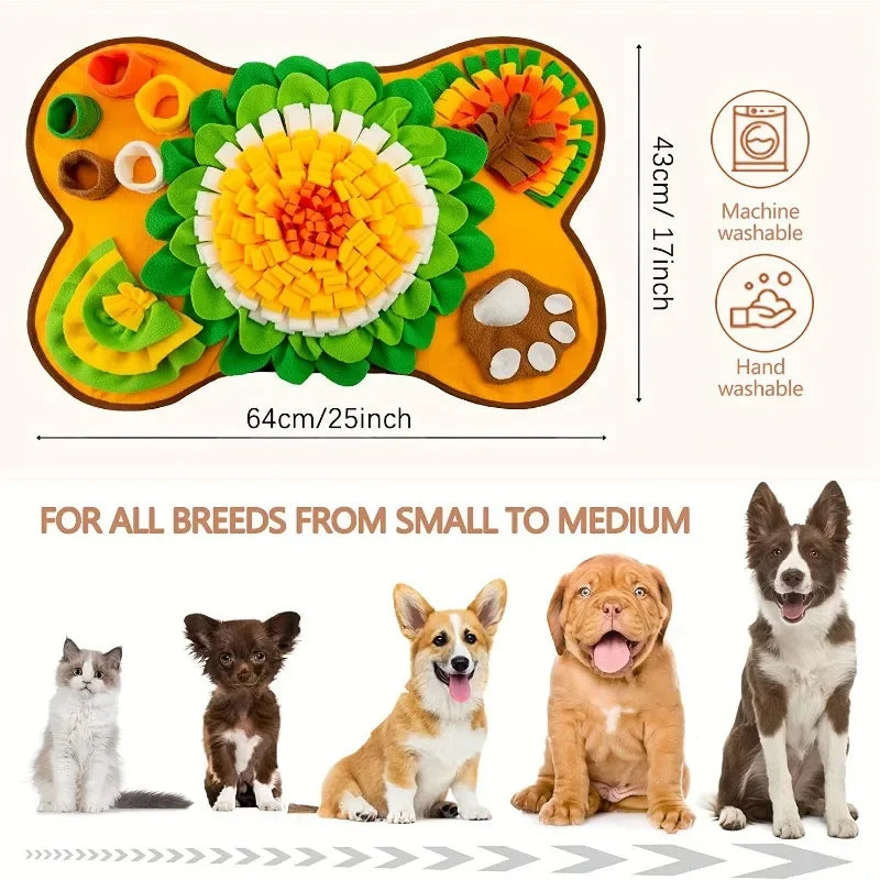 🧠🐶 Dog Sniffing Mat – Interactive Training Blanket & Nosework Puzzle | Feeding Pad for Dogs to Relieve Stress & Encourage Play 🎾🍖