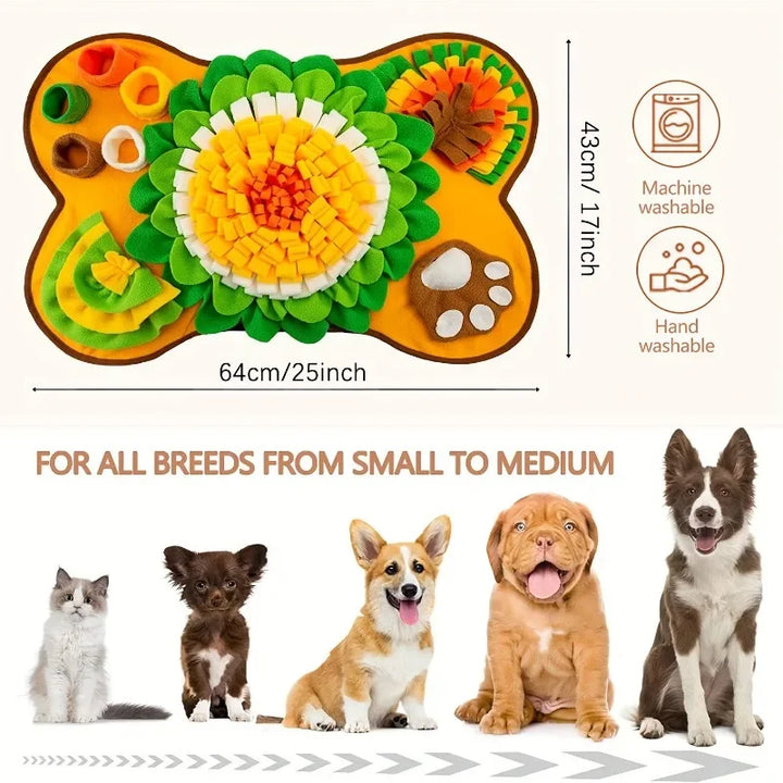 🧠🐶 Dog Sniffing Mat – Interactive Training Blanket & Nosework Puzzle | Feeding Pad for Dogs to Relieve Stress & Encourage Play 🎾🍖