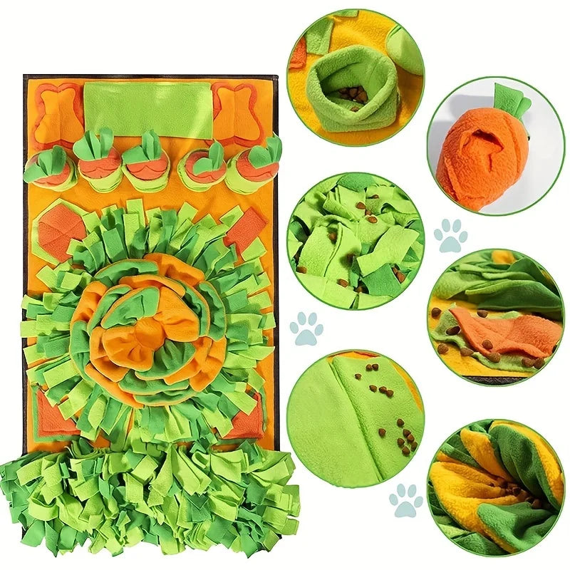 🐾🧠 Pet Snuffle Mat for Dogs – Interactive Nosework Feeding Toy for Training, Stress Relief & Slow Feeding 🍖🎾