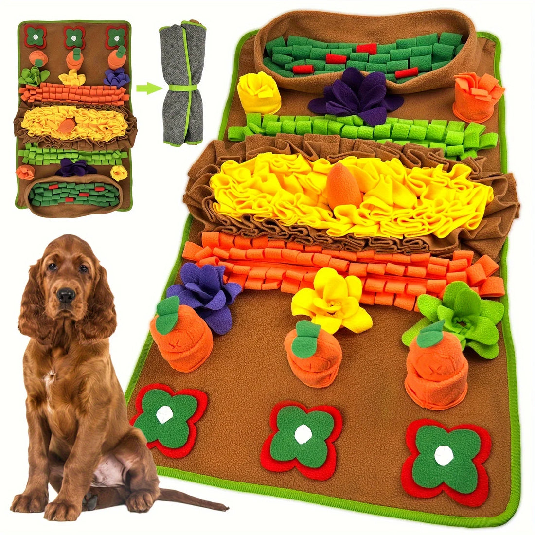 🐾🧠 Pet Snuffle Mat for Dogs – Interactive Nosework Feeding Toy for Training, Stress Relief & Slow Feeding 🍖🎾