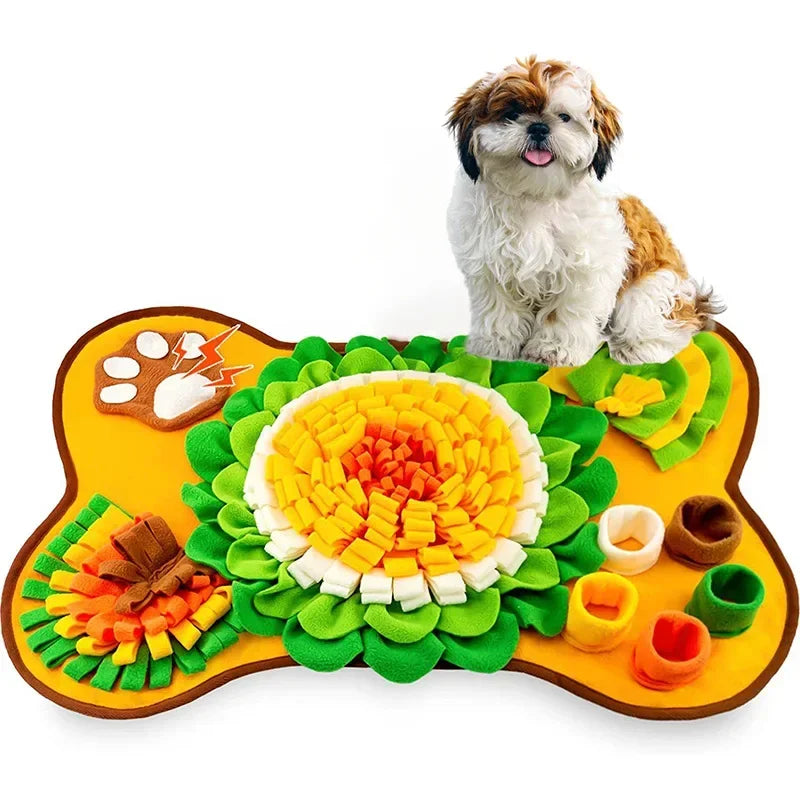 🧠🐶 Pet Sniffing Training Mat – Bite-Resistant Slow Feeder & Stress Relief Blanket for Dogs | Eco-Friendly Nosework Puzzle Pad 🦴🍽️