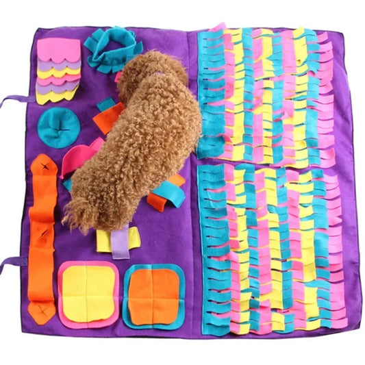 🧠🐾 Dog Snuffle Mat with Detachable Fleece Pads – Large Nosework Puzzle Blanket for Training, Feeding & Stress Relief 🐕🎁